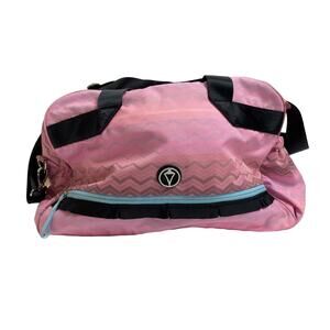 IVIVVA Lululemon In The Game Duffle Gym Bag in Pink Chevron Gymnastics Tennis